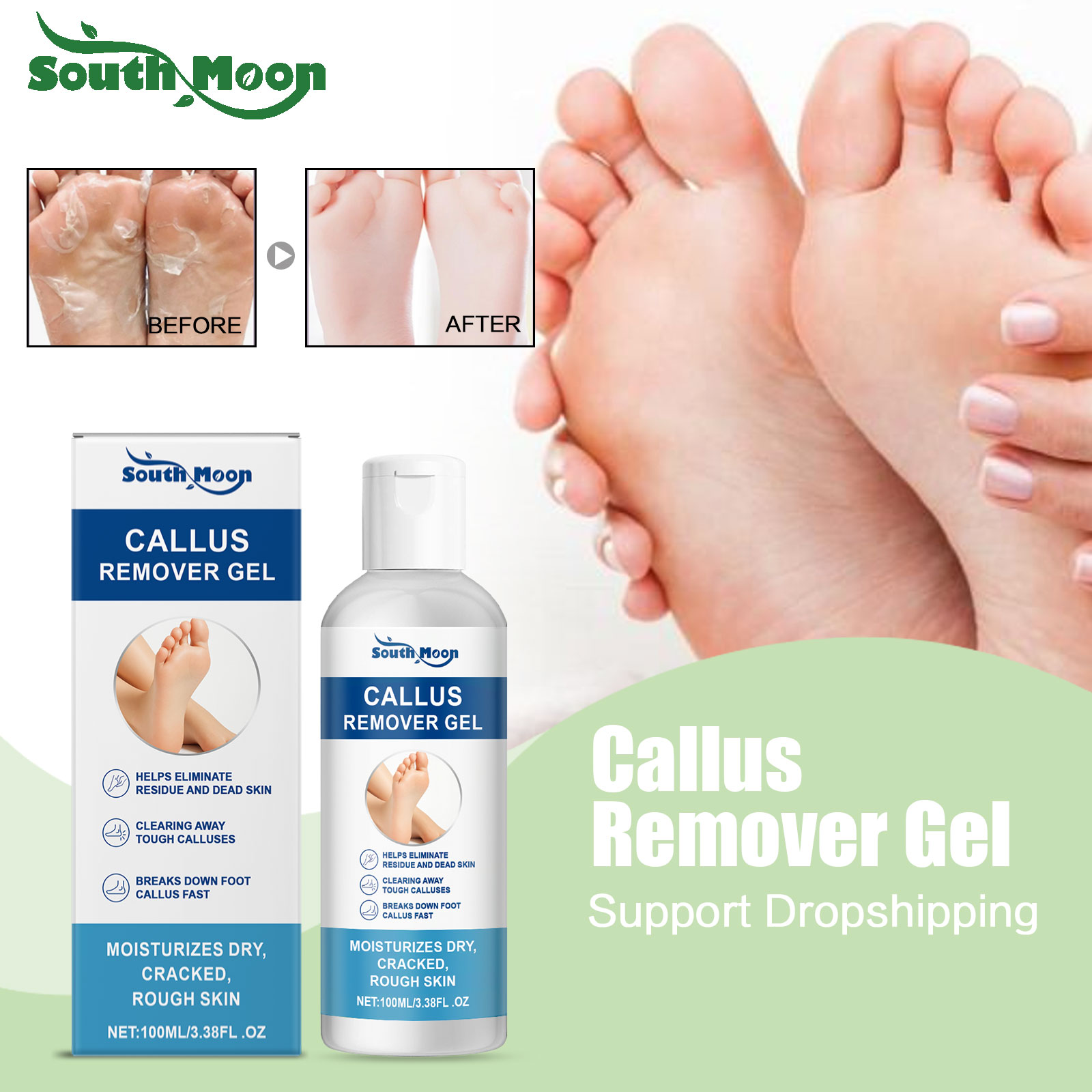 Aha Bha Exfoliant - Foot Callus Remover Gel Hydrating Smooth