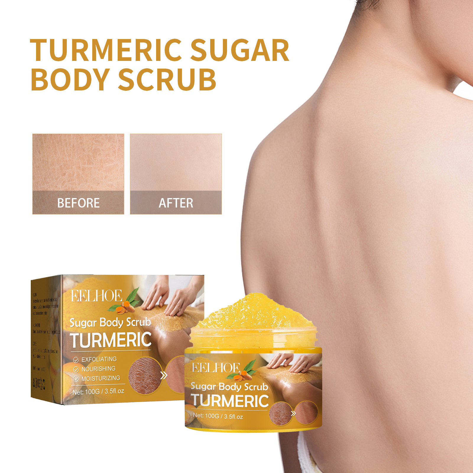 EELHOE 100g Turmeric Sugar Bod - Skincare Ingredients 리뷰 및 가격