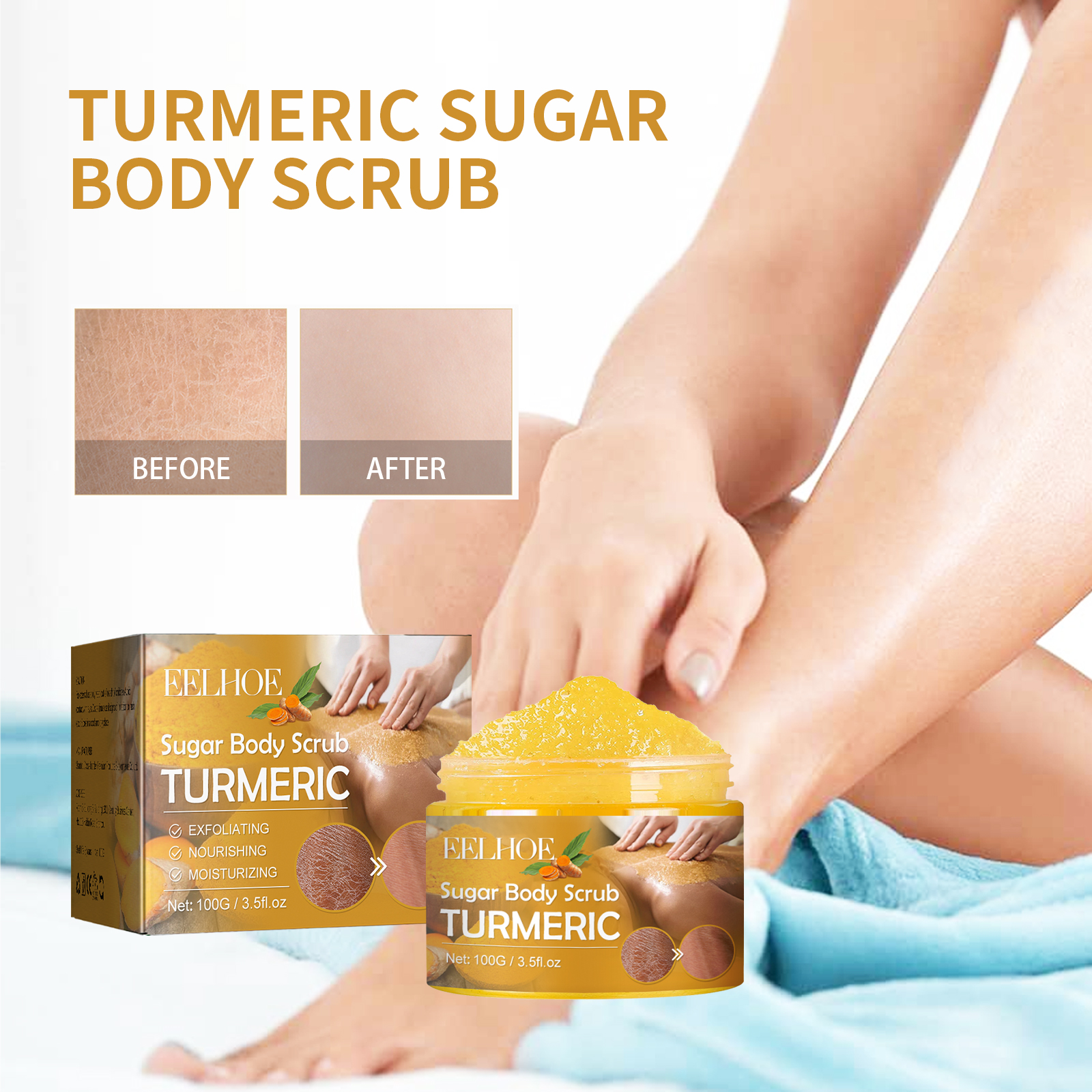 EELHOE 100g Turmeric Sugar Bod - Skincare Ingredients 리뷰 및 가격