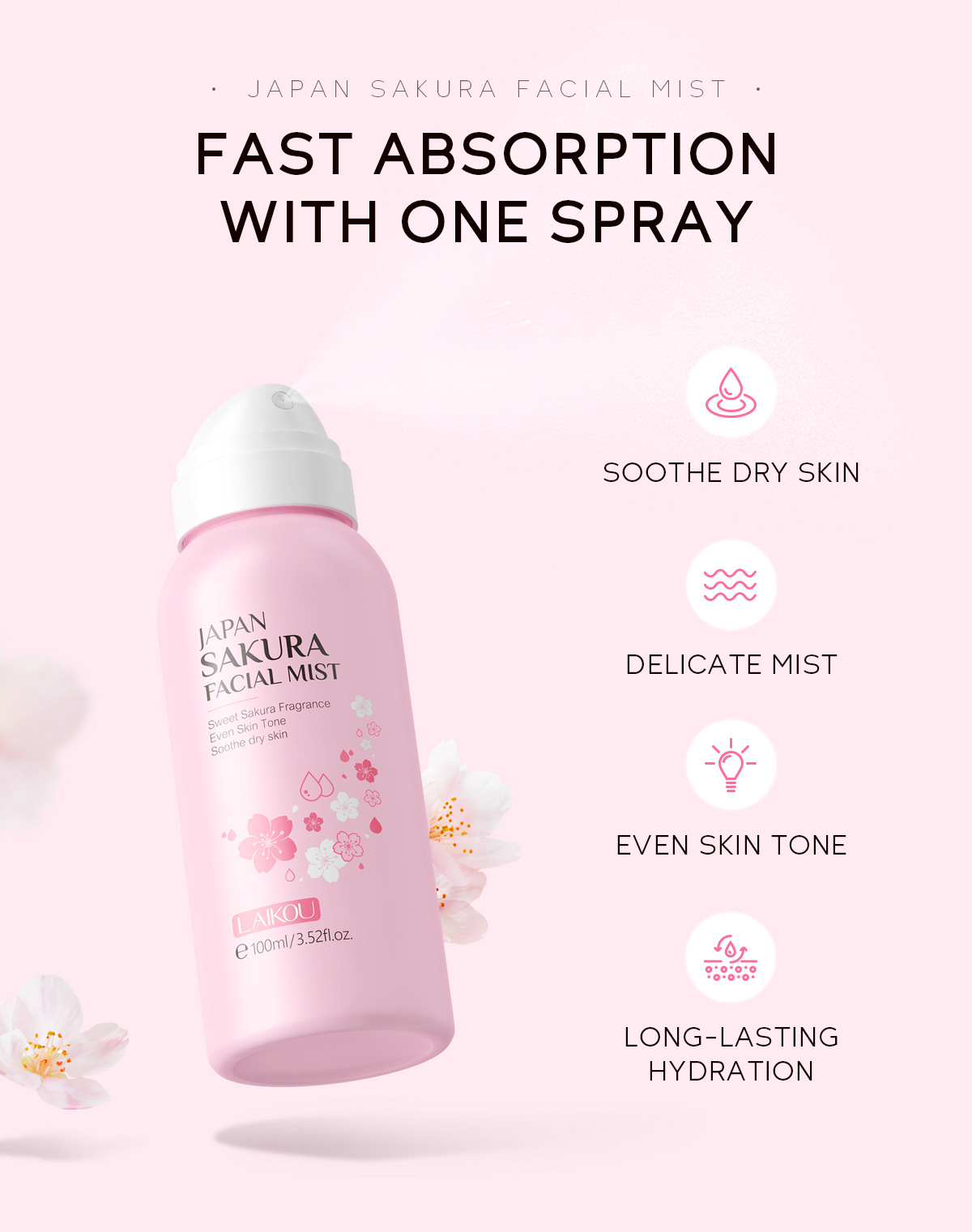 LAIKOU Sakura Facial Mist Brig - Skincare Niacinamide 리뷰 및 가격