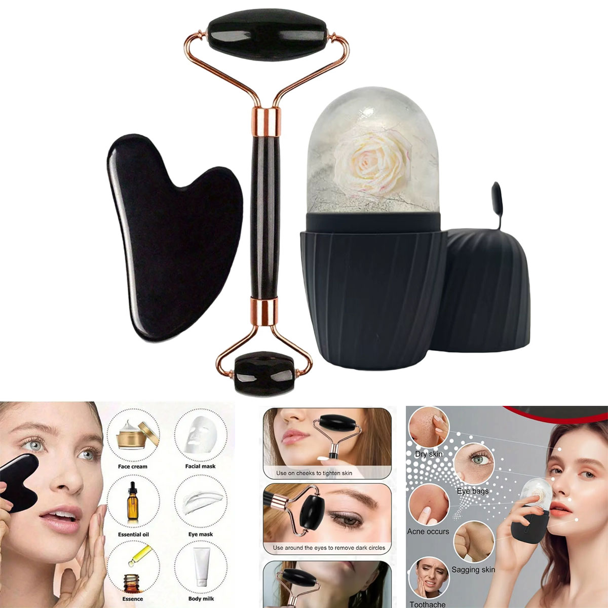 Ice Face Roller Set 1/2/3pcs F - Skincare Ingredients Checker 리뷰 및 가격
