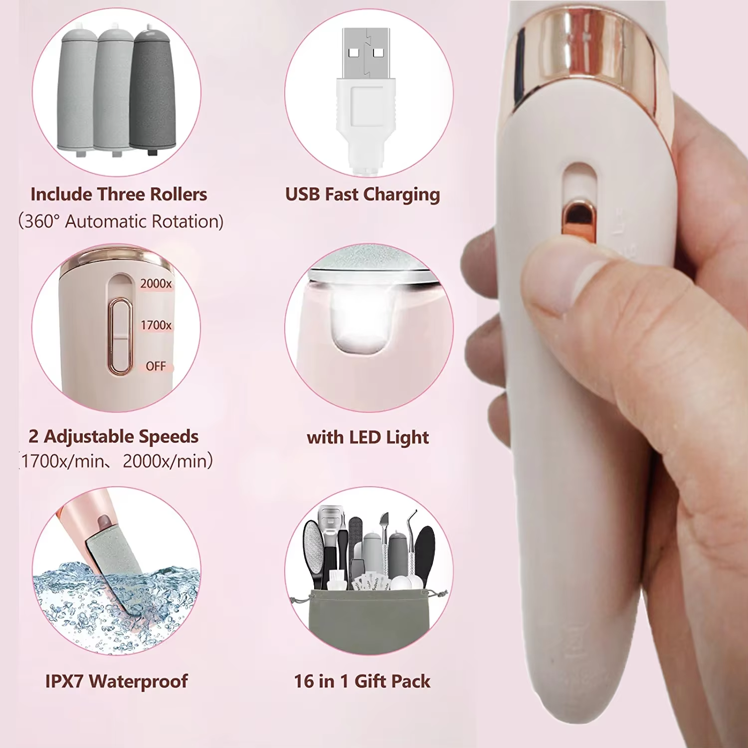 Rechargeable Electric Foot Fil - Skincare Ingredients Checker 리뷰 및 가격